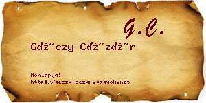 Géczy Cézár névjegykártya
